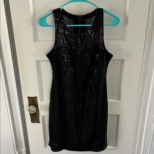 Express Shimmering Black Mini Dress
